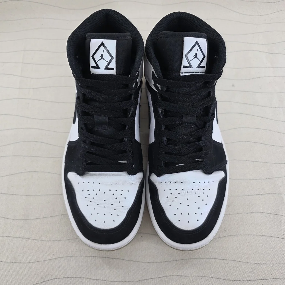 Nike Mens Air Jordan 1 Mid SE Diamond Shorts Pearl/Black Shoes DH6933-100 Size 7